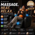 ZEZNTRO CALMREST PRO Heated Massage Recliner in Midnight Black