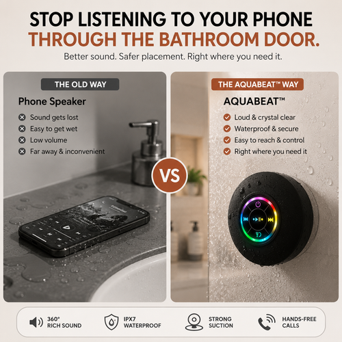 AQUABEAT™ Waterproof RGB Shower Speaker System