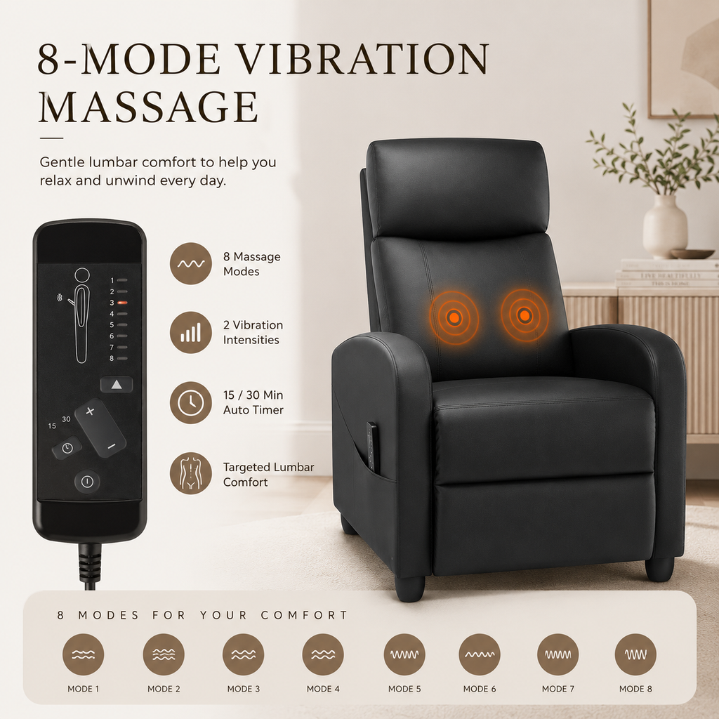 ZEZNTRO CALMREST Massage Recliner Chair - Reclined Position