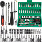 46Pcs Family Tools 1/4 Set Mechanic Tool Kits for Auto Repair Hous